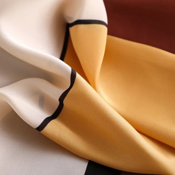 Women Silk Satin Scarf Square Neck Bandana - Picture 6 of 7